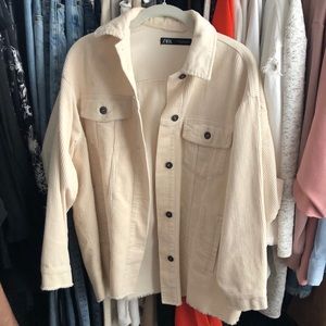 ZARA off white corduroy jacket